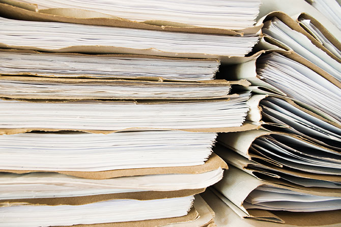 Stacks and stacks of paperwork