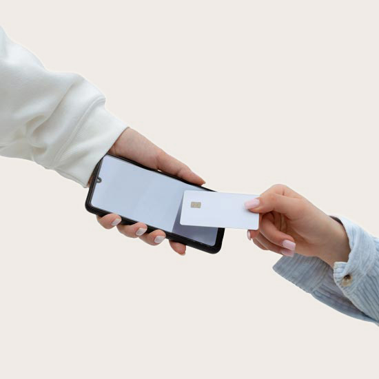 Person paying via tap